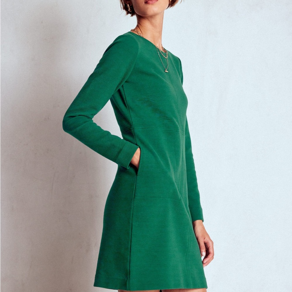 Boden Cornelia Ottoman Dress Emerald Night Size 8P